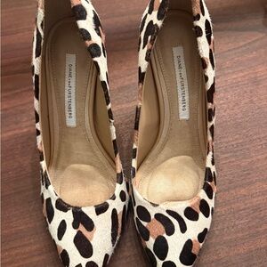 Diane Von Furstenberg Pony Hair Animal Print Heels
